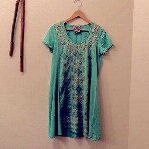 Johnny Was Floral Embroidered Dress